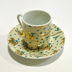 Taza de café con plato Orza de los leones