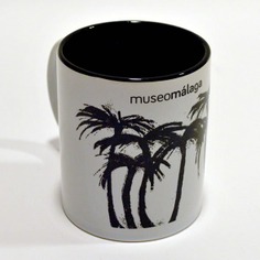 Taza palmeras de la Aduana de Málaga | NEGRA