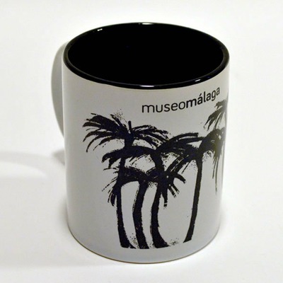 Taza palmeras de la Aduana de Málaga | NEGRA