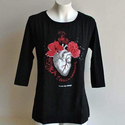 Camiseta de señora "Anatomía del corazón; ...Y tenía corazón" de Enrique Simonet Lombardo | S | NEGRA