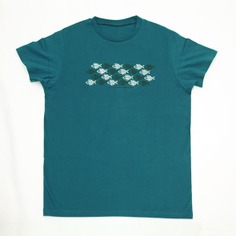 Camiseta peces caballero | L | VERDE