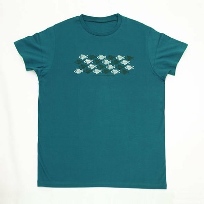 Camiseta peces caballero | L | VERDE