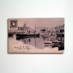 Imán postal El Puerto y La Catedral de Málaga (1903)