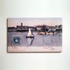 Imán postal El Puerto de Málaga (1907)