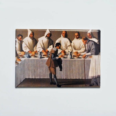 Imán "San Hugo en el refectorio de los cartujos" de Francisco de Zurbarán
