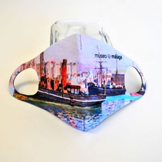 Mascarilla "Vista del puerto de Málaga" de Emilio Ocón y Rivas | M