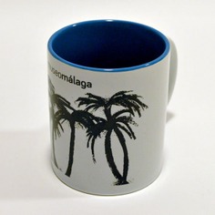 Taza palmeras de la Aduana de Málaga | AZUL